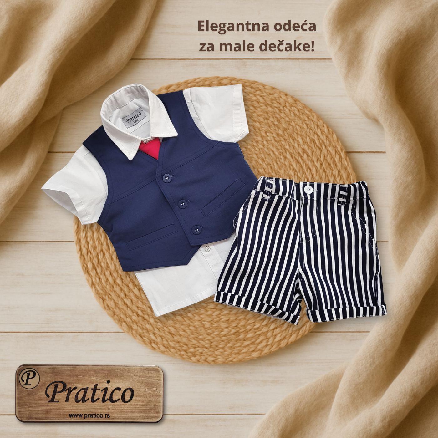 Teget/pruge/beli komplet za male dečake